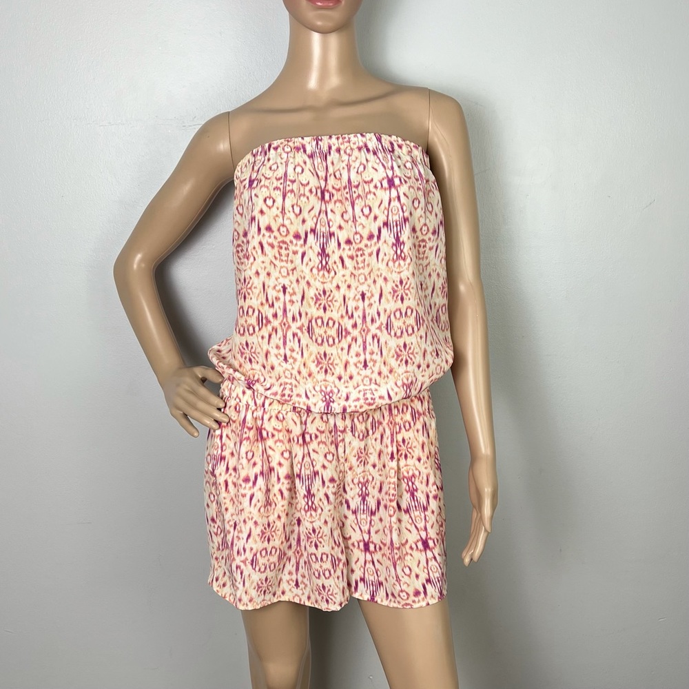 JOIE SILK STRAPLESS PRINTED ROMPER - Picture 2 of 8